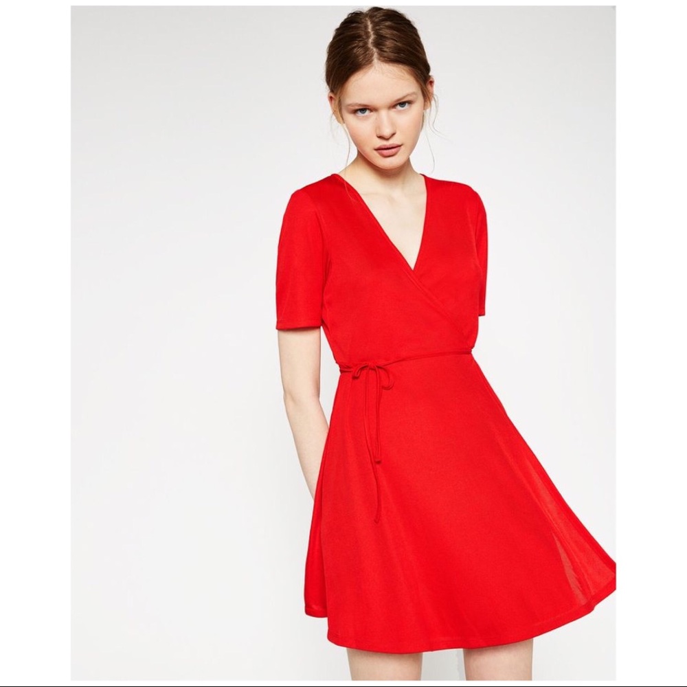 NWT ZARA TRAFALUC S/S 16 CROSSOVER WRAP DRESS SZ S